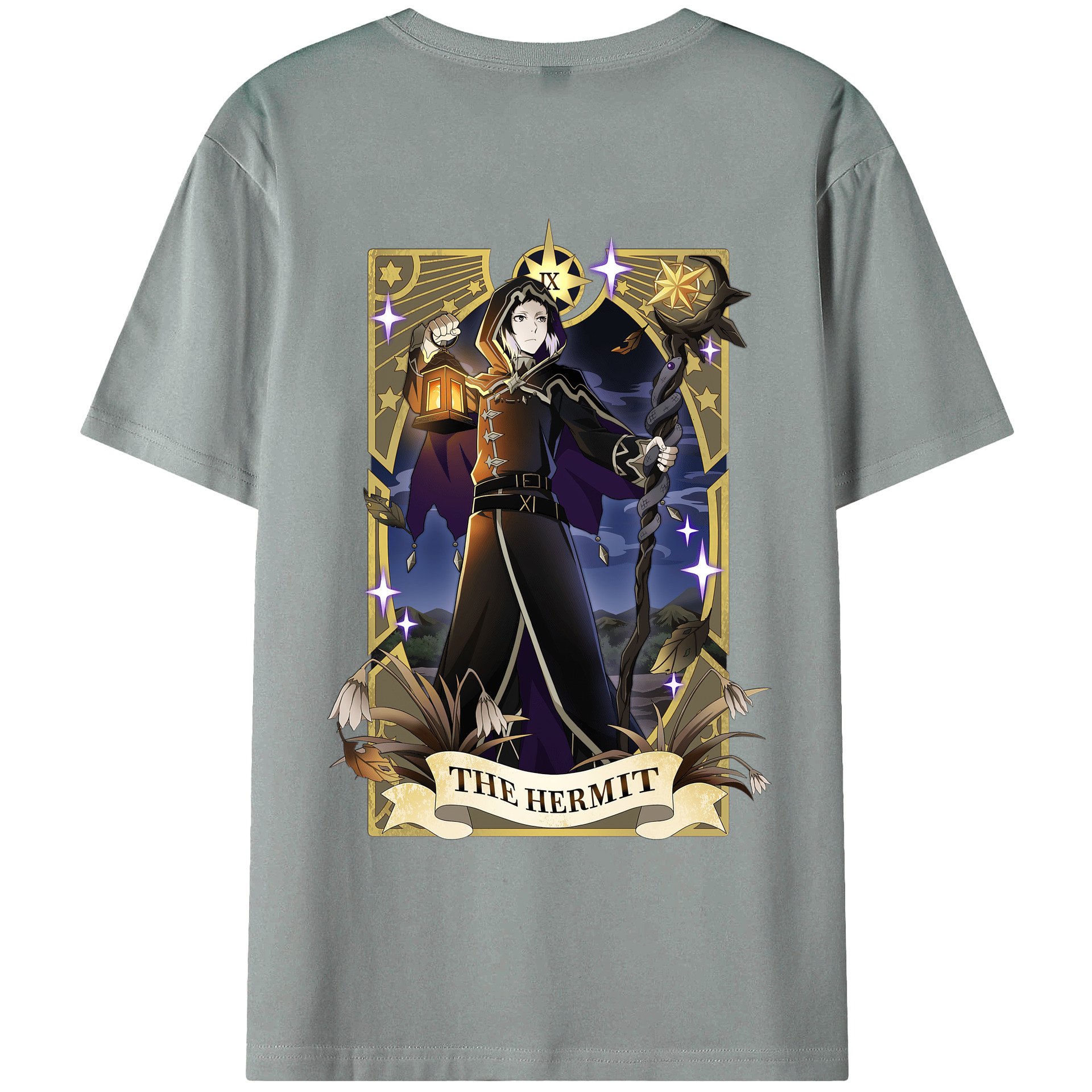 （画像用） 文豪ストレイドッグス Bungo Stray Dogs 綿100％ メンズ半袖Tシャツ（バックプリント） 通気性